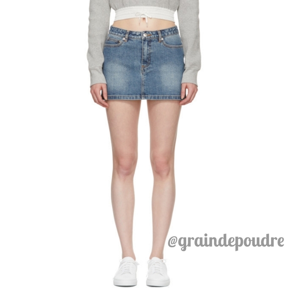 NWT APC Mini Jupe Indigo Denim Skirt 34 0 - Picture 2 of 7